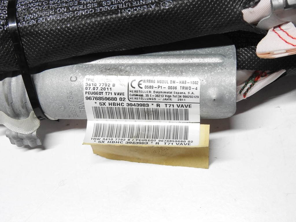 фото №7, Peugeot 308 t7 lift hb 11-13 подушка воздушная шторка безопасности правая 9676859680