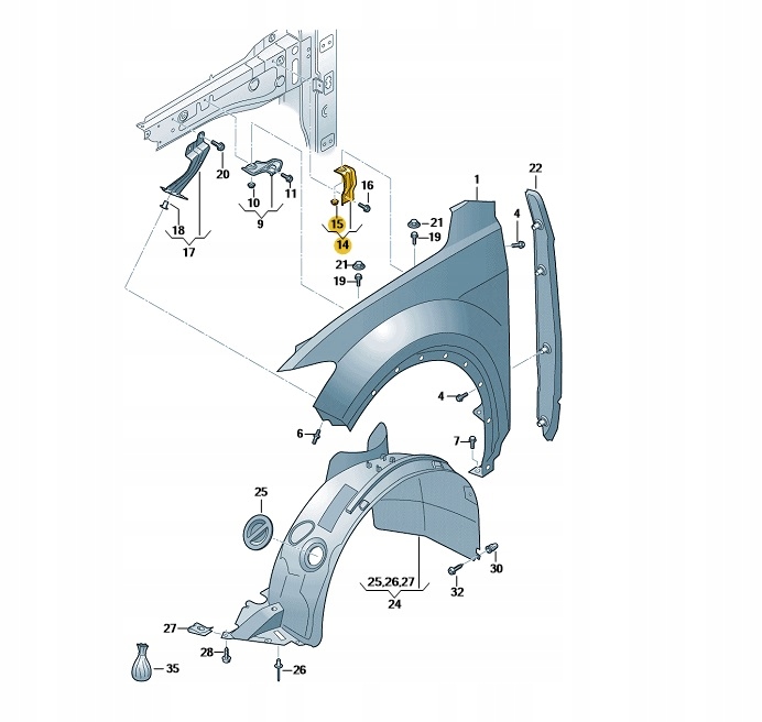 фото №2, Кронштейн крыла перед vw t-roc оригинал 2ga809471