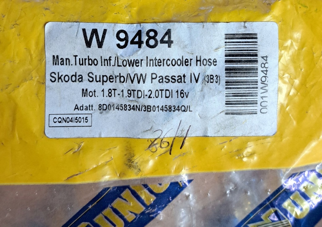 Unigom шланг труба turbo w9484 passat superb Доставка