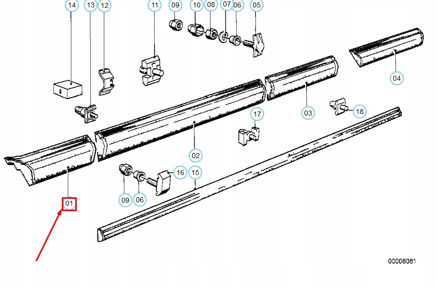 Купить Bmw 6 e24 передний правый крыло молдинг 51131904454 1904454 oem