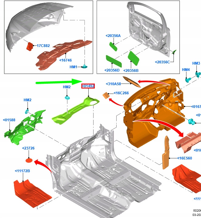 фото №1, Ford ka mk3 dash панель insulator rhd 1880391 e4b5-a01492-aa original