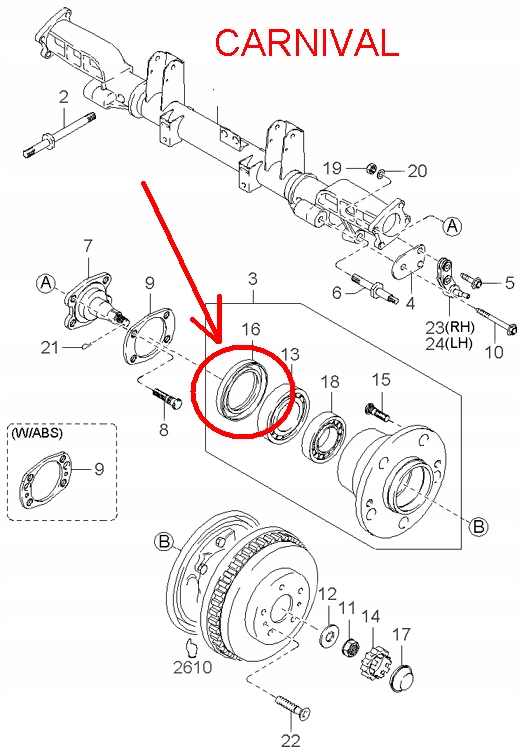 фото №7, Сальник ступица перед kia k2500 k2900 задняя sorento