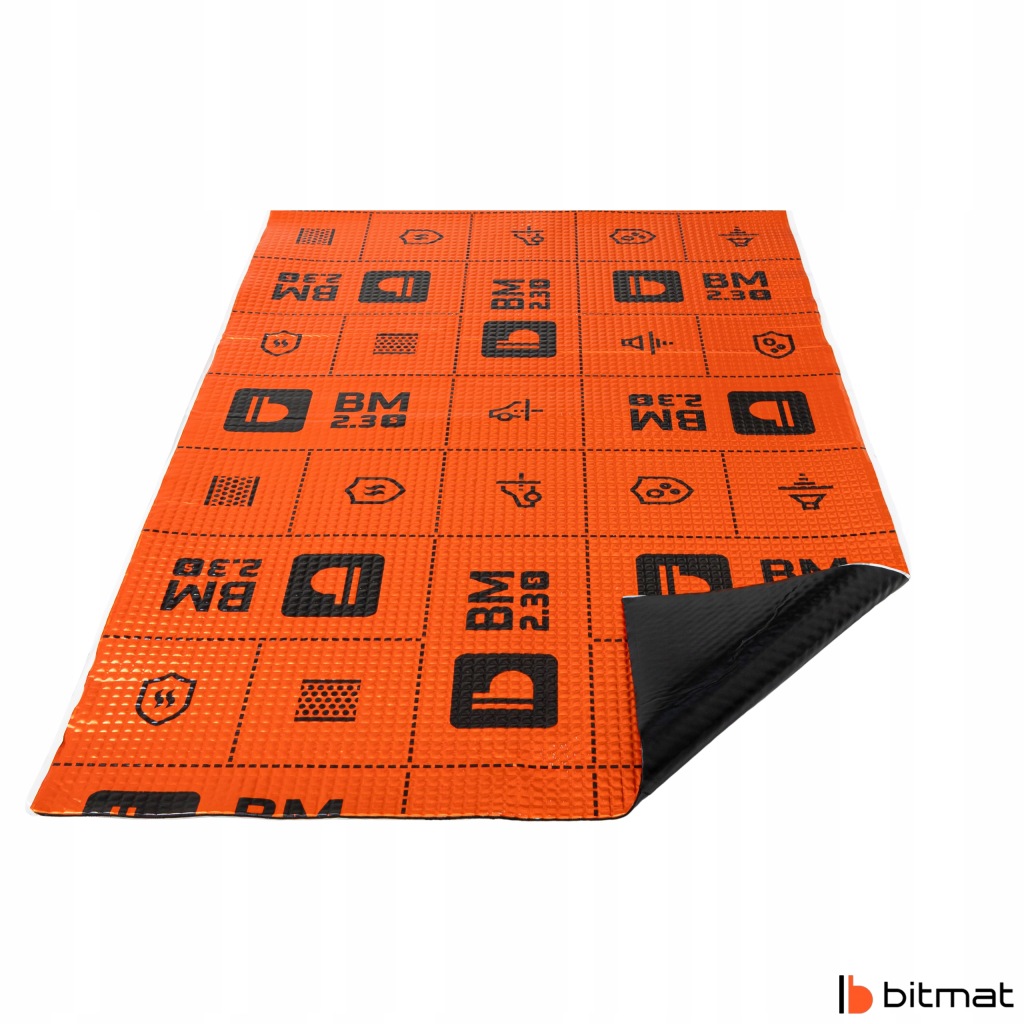 Мат шумоізоляційна бутилова з алюміній bm 2,3s 2,3mm 75x50cm profesjonalna Оригінал