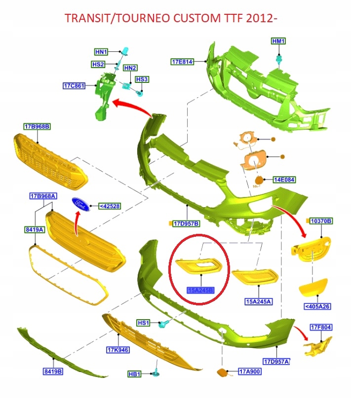фото №9, Рамка противотуманной фары левая transit custom 2019- ford oryg