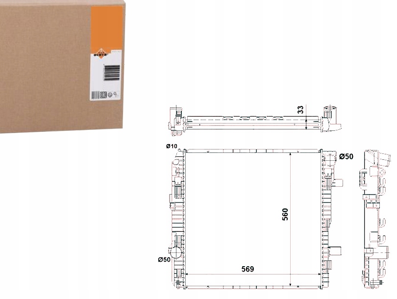 фото №1, Радиатор двигателя mercedes atego om904.922 01.98-1