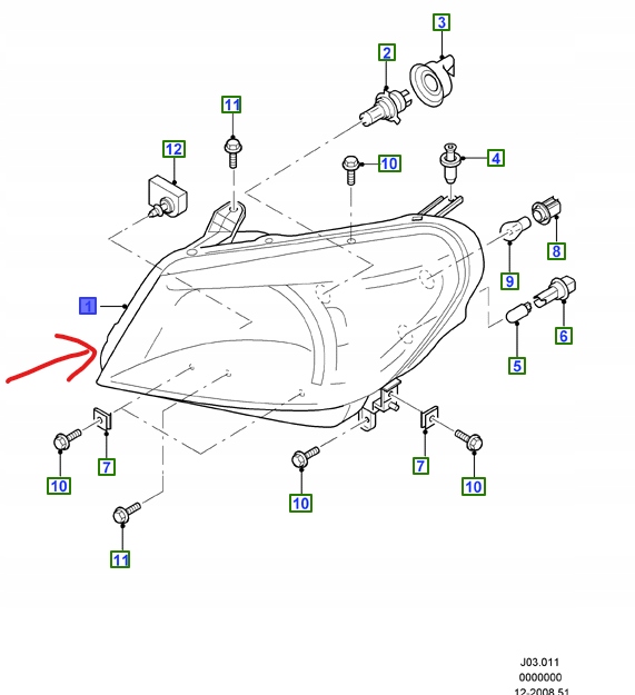 фото №1, Фара правий samopoziomujący ford ranger mk4