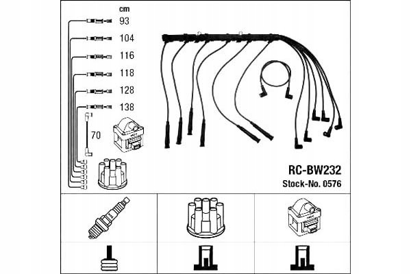 фото №1, Ngk набор трубопровод зажигания bmw 3 e21 , 3 e