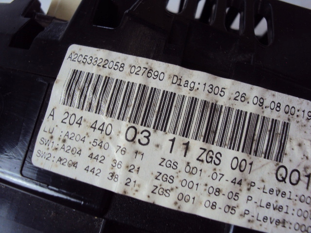 фото №6, Лічильник прилади mercedes c-klasa w204 2.2 cdi 08-