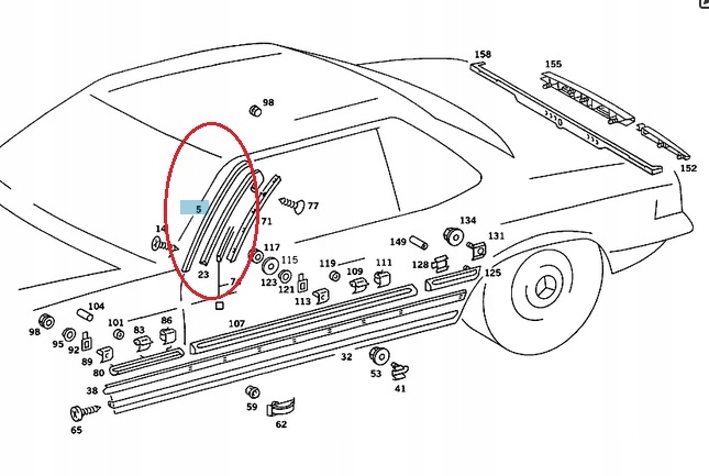 Mercedes - benz a1076980901 молдинг стекло левая Оригинал