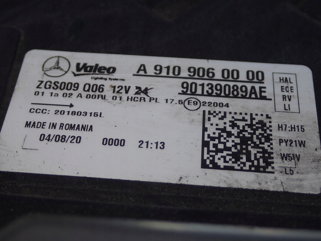 фото №5, Лампа левая фара mercedes sprinter 910 907