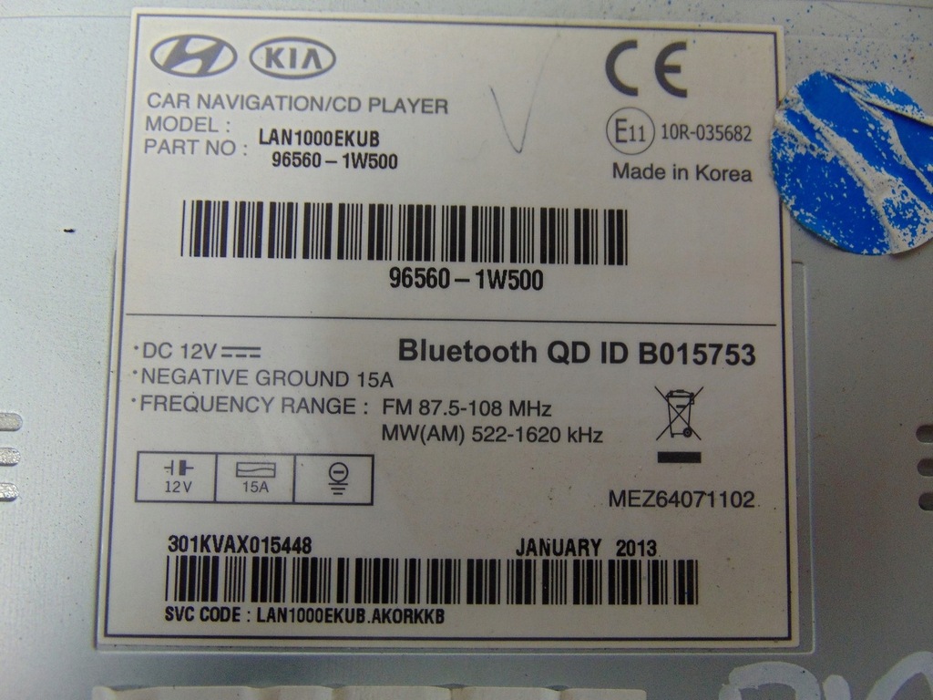 фото №13, Радио заводской kia rio iii 96560-1w500