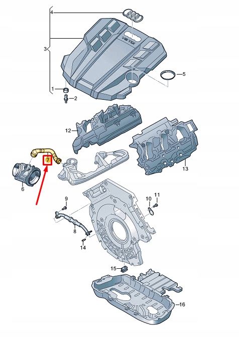 фото №1, Audi a8 d5 двигатель vent шланг 059103221bt