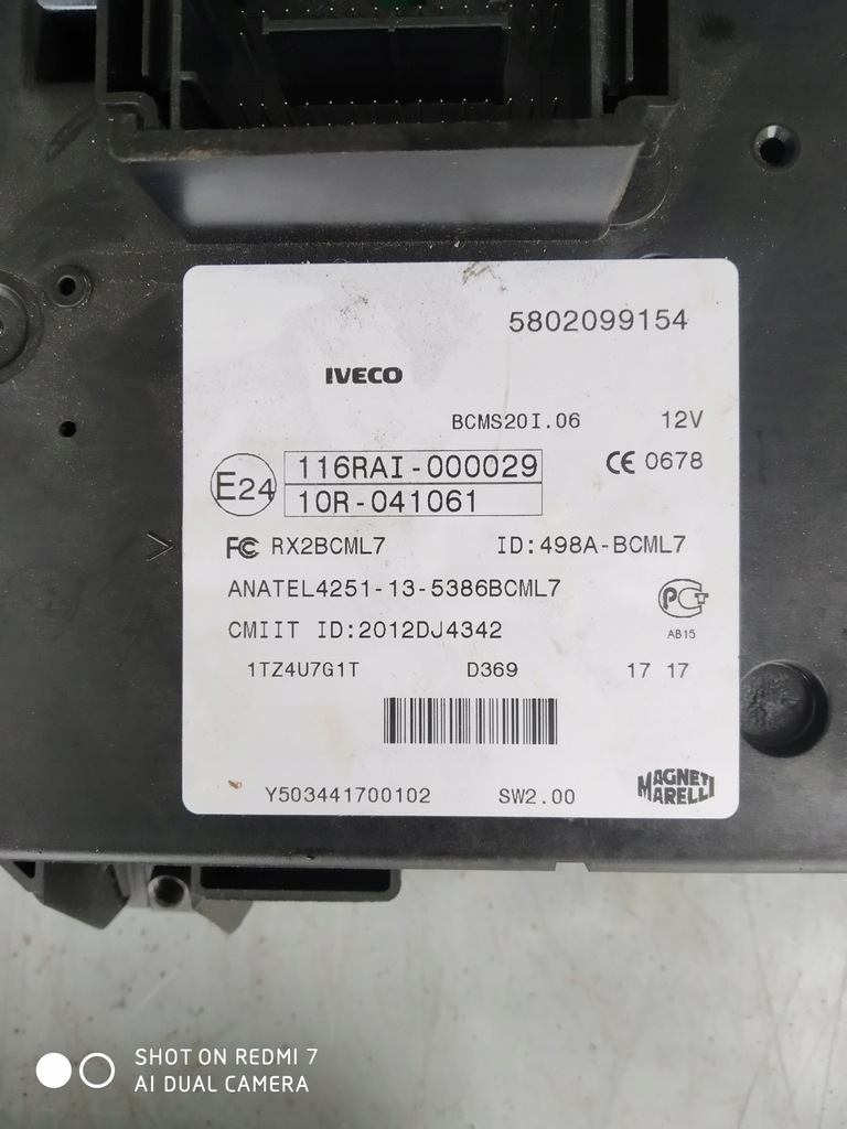 фото №8, Бортовий комп'ютер блок керування 2,3 e6 140km iveco 0281032557