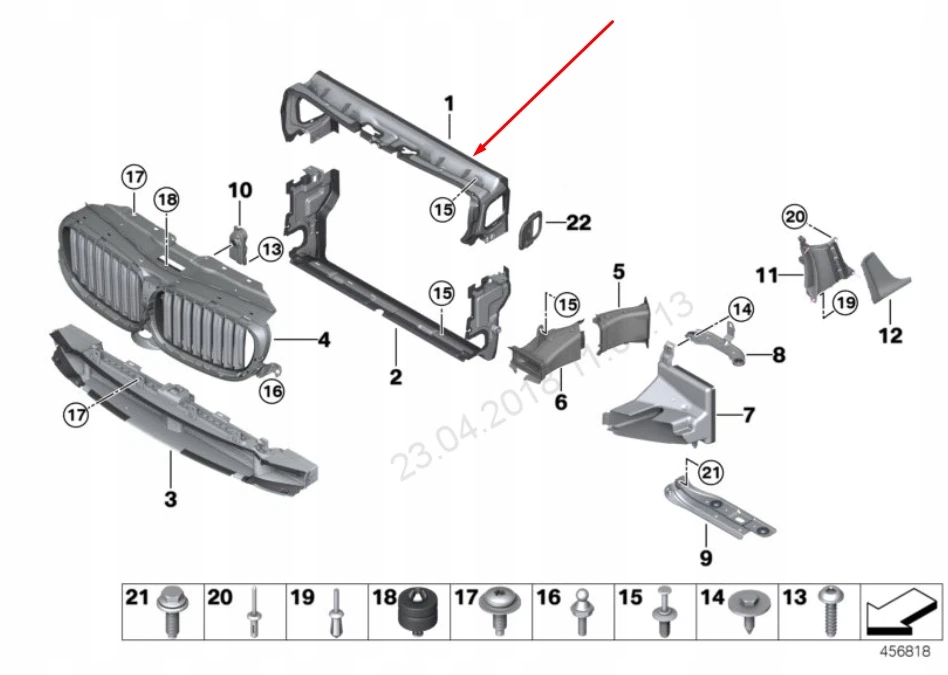 фото №11, Bmw 7 g11 радиатор верхний канал воздуха 51747359796 7359796 2016 oem