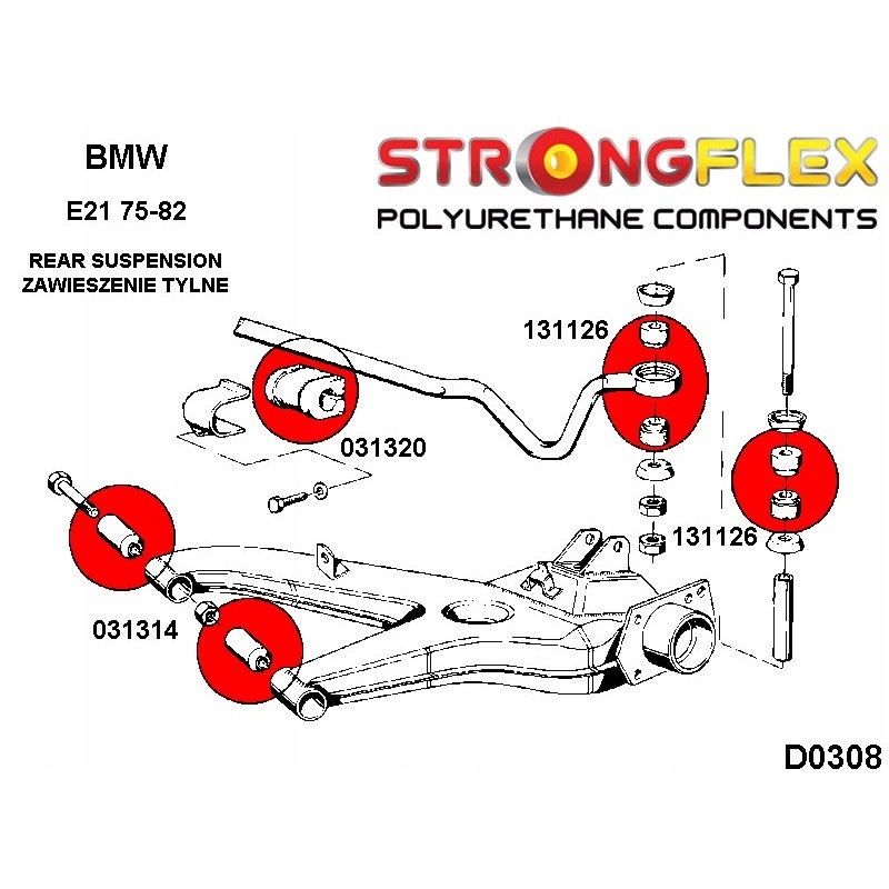 фото №3, Bmw 3 e21 резиновый элемент втулка стабилизатора задняя полиуретан
