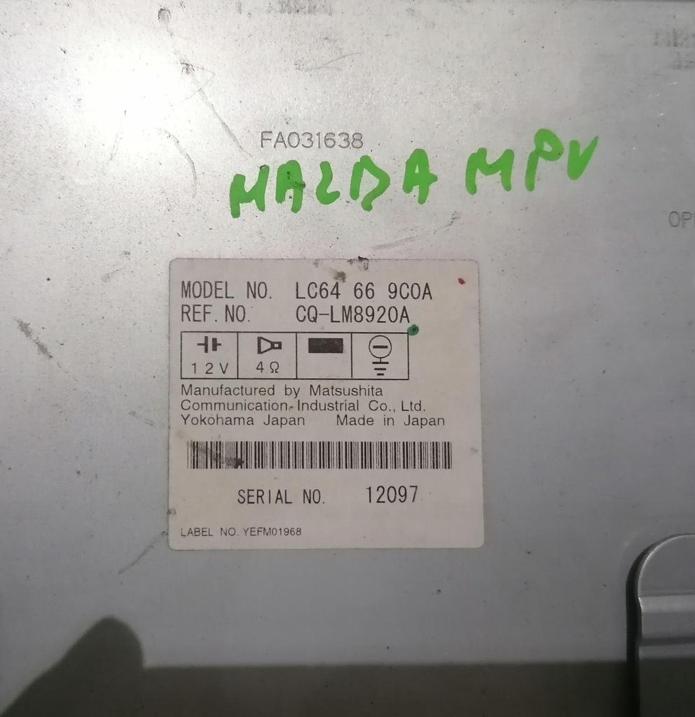 фото №2, Mazda mpv радіо cd lc64669c0a