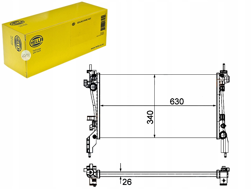Купити Радіатор двигуна hella ft2385 376754581 drm09172