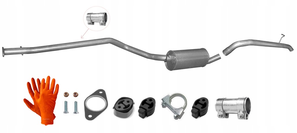 фото №1, Ford tourneo connect 1.8 tdi/tdci 55-66kw 2004-8/2006 swb гаситель + труба