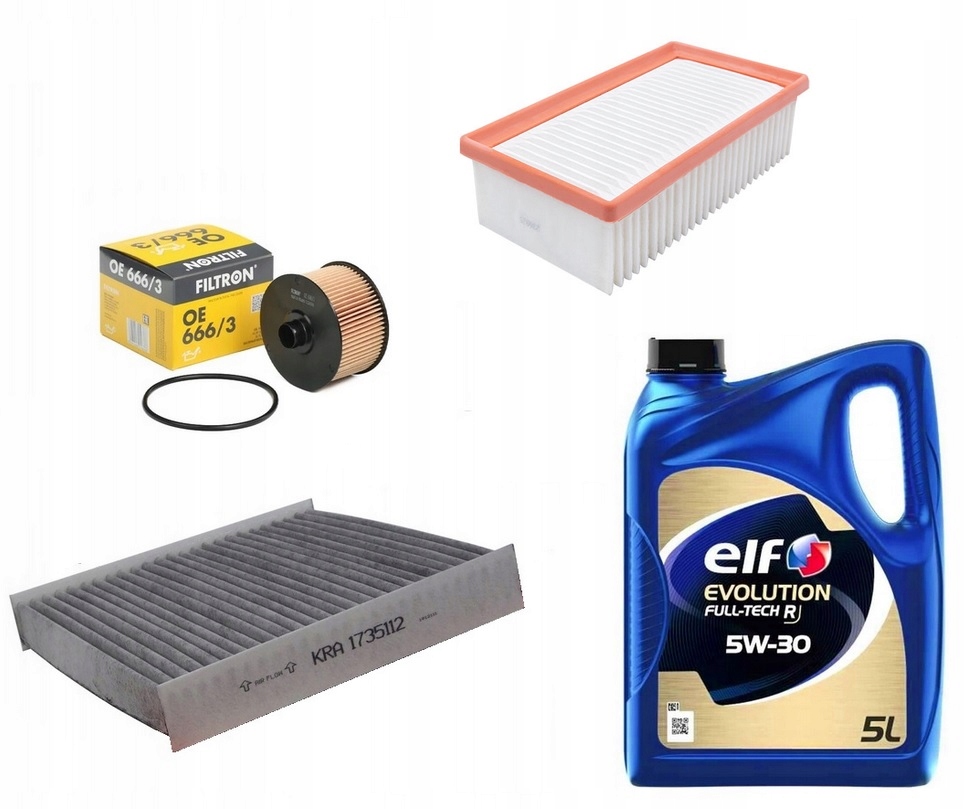 фото №1, Фильтры 3szt + масло elf r 5w30 rn17 renault duster ii 1.0 tce 100 2019-2020