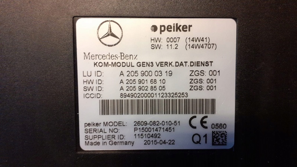 фото №6, Mercedes w205 w212 модуль telematic a2059000319