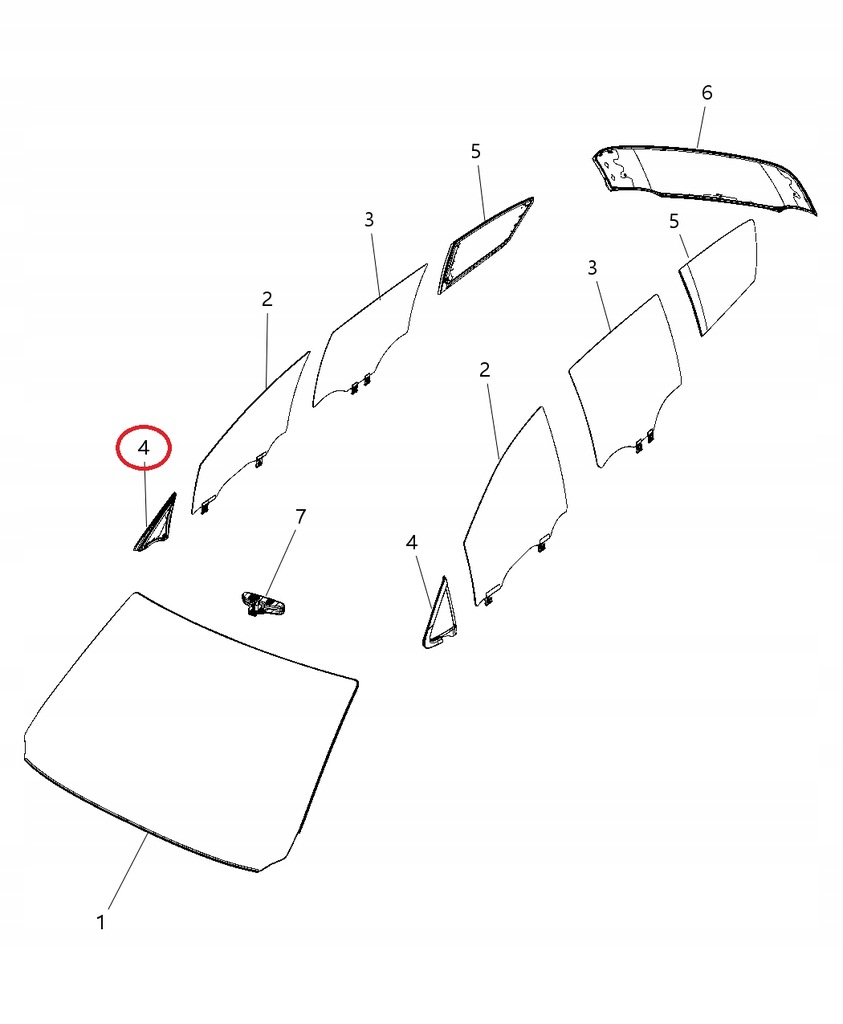 фото №1, Chrysler pacifica 2017- 2020 скло бічна права