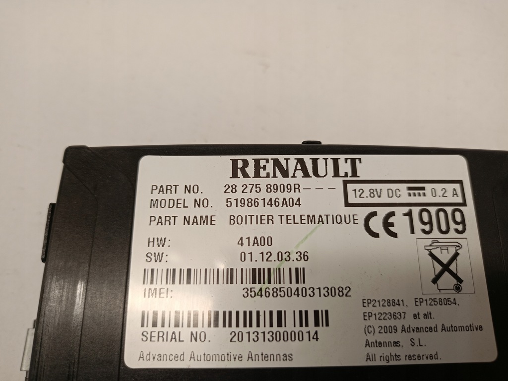 фото №4, Модуль блок управления 282758909r renault zoe