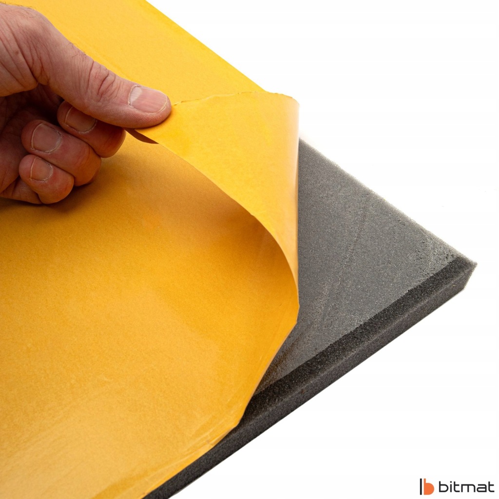 Пена pochłaniająca мат с klejem 20mm 50x100cm полиуретановая шумоизоляционная Цена