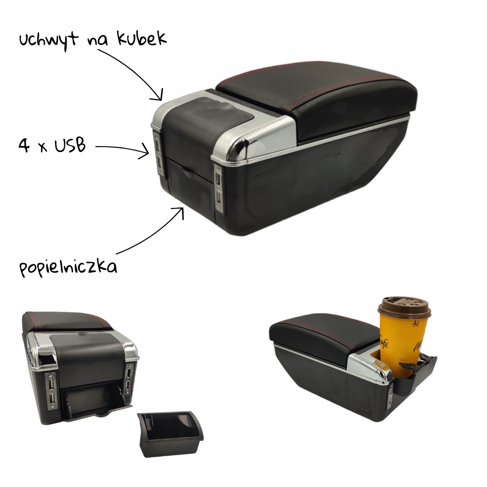 фото №12, Подлокотник ford focus 2 mk2 ii 2004-2011 с usb с czarną nicią + бесплатно