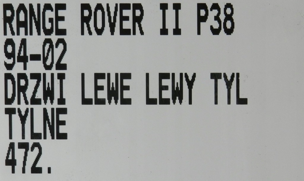 фото №9, Range rover ii p38 94-02 дверь левая левый задняя задние