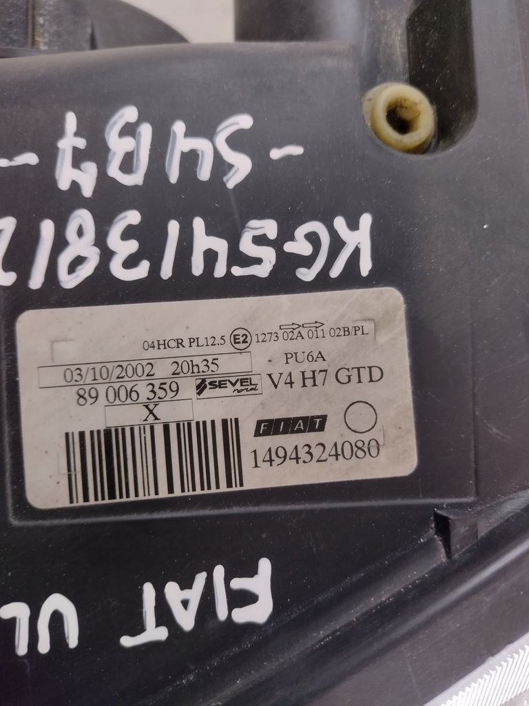 фото №11, Лампа левый перед fiat ulysse ii оригинальный номер 1494324080