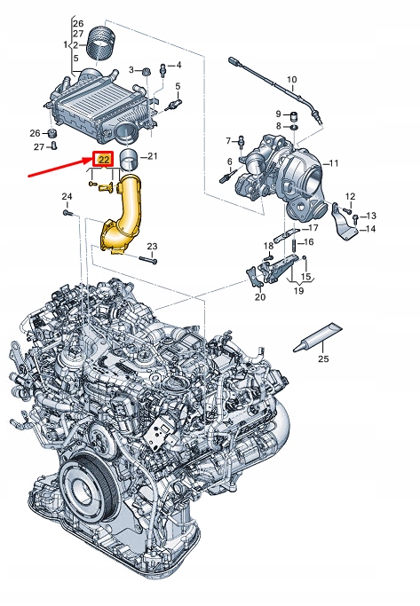фото №1, Audi a8 d5 інтеркулер тиск труба 059145673fb