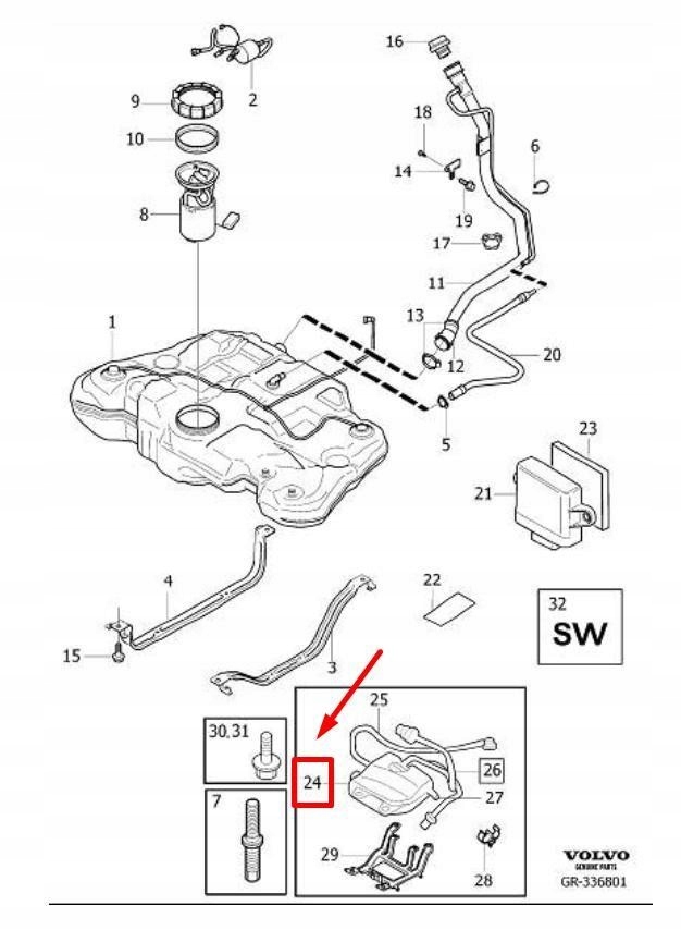 фото №5, Середина дополнительный do фильтра сажи volvo s40 mk2 оригинальный 31303293
