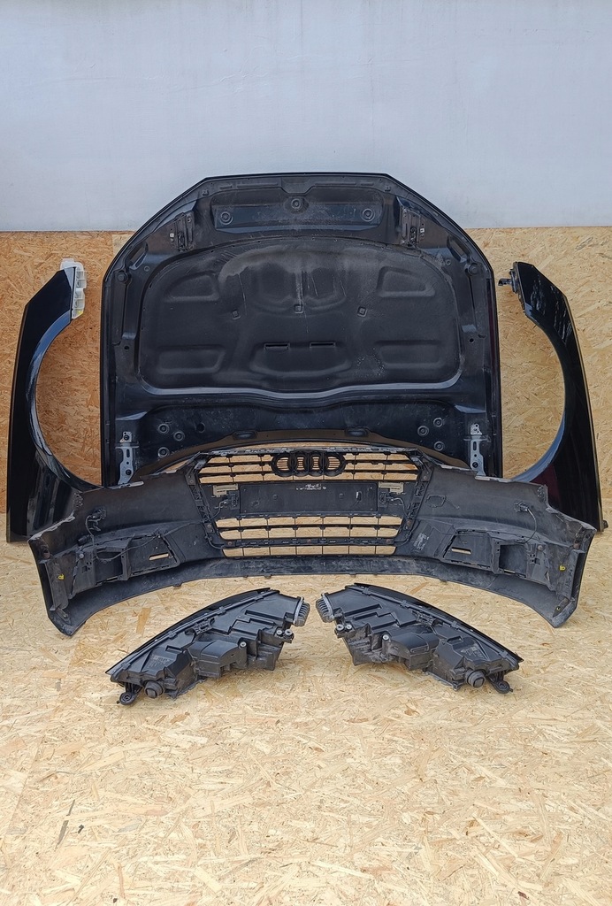 фото №7, Audi a4 8w b9 kompletny бампер pas перед full led капот 2.0tdi чорний ly9b