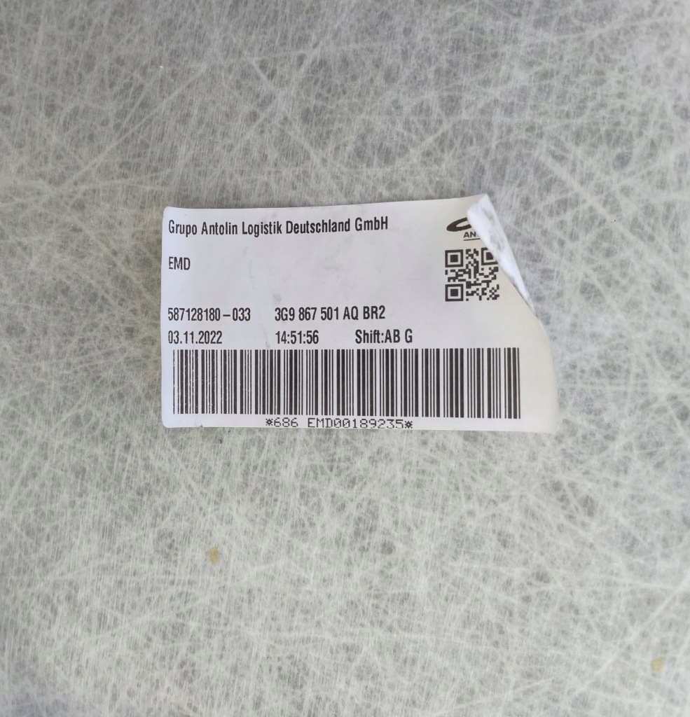 фото №11, Стеля панорама vw passat b8 kombi idealna оригінал 3g9867501aq