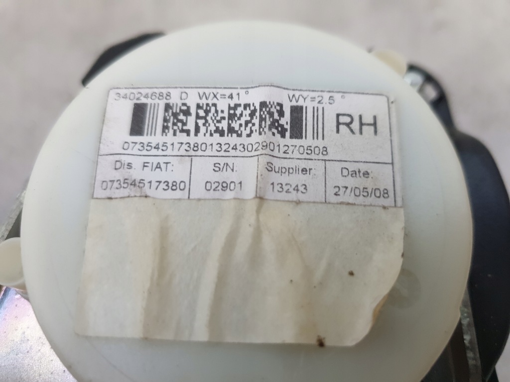 фото №5, Fiat 500 pas безпеки правий задня задній задній