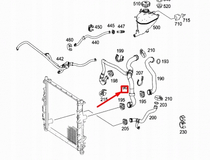 Mercedes-benz ml w164 amg верхній патрубок радіатора a1645013882 оригінальний Недорого