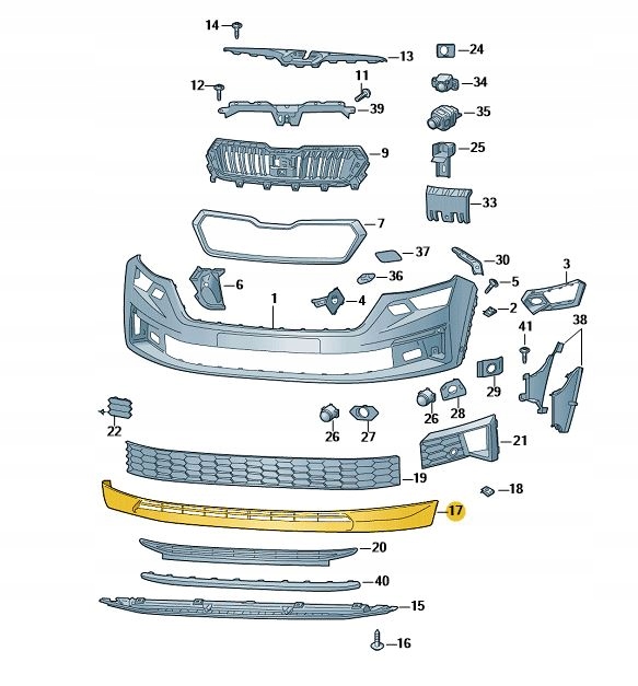 фото №1, Передний спойлер 565807061d skoda kodiaq iii fl