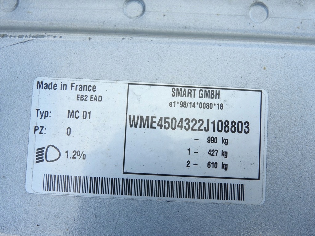 фото №6, Smart fortwo 06 cabrio pas задний