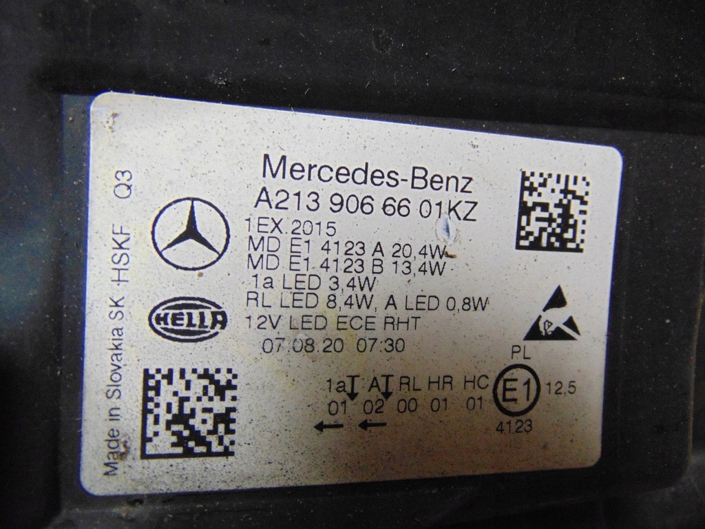 фото №16, Лампа правая перед mercedes w213 lift europa