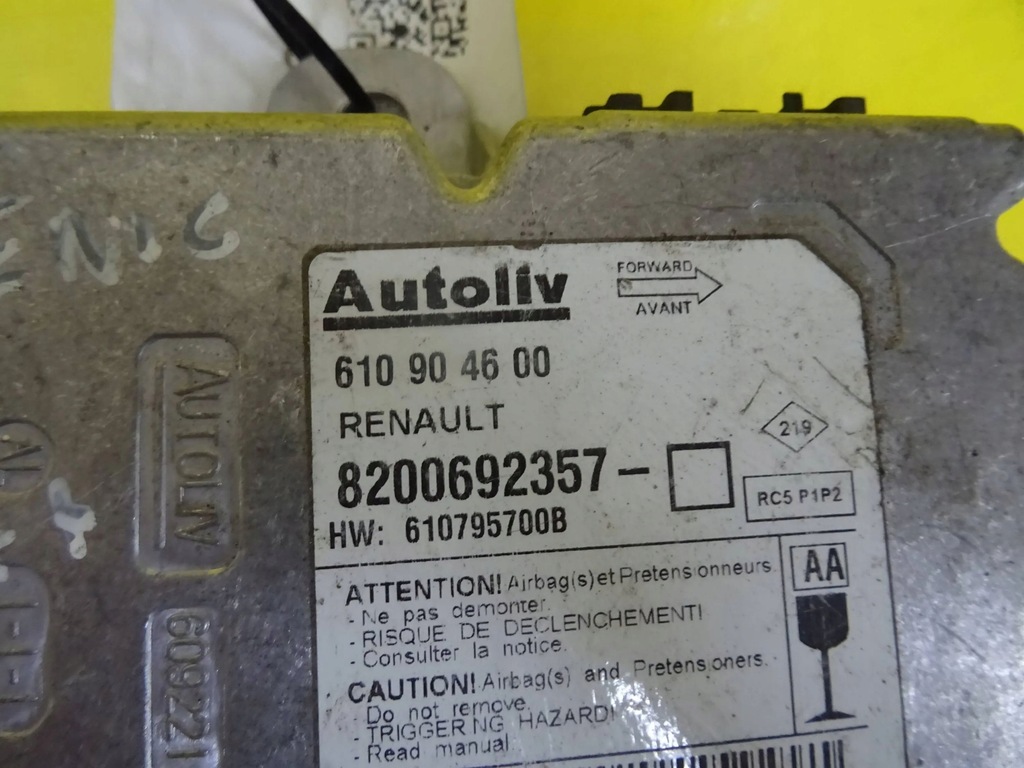 фото №1, Модуль датчик подушка безопасности renault scenic grand ii nr733