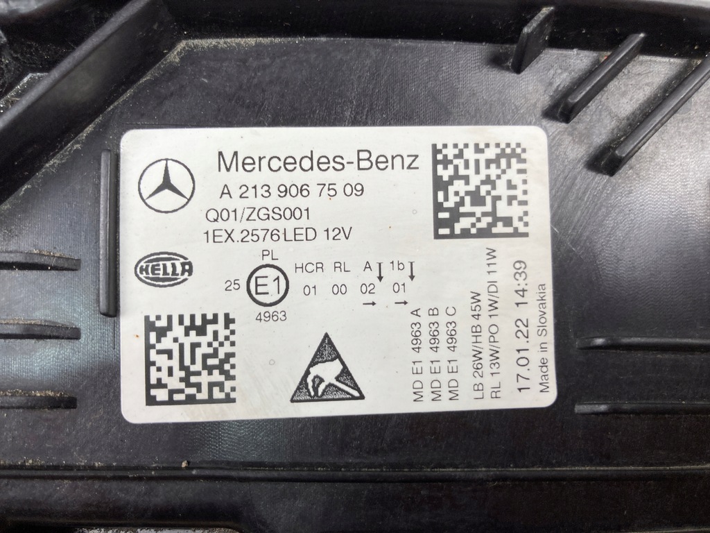 фото №10, Лампа левая передняя led mercedes e klasa w213 lift