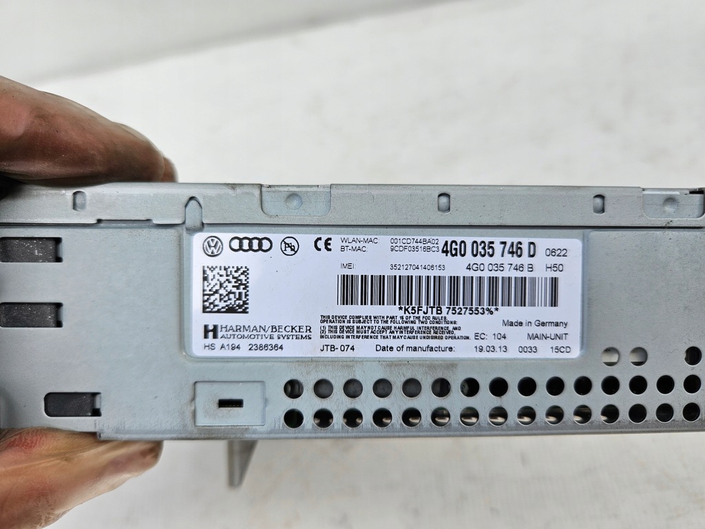 фото №8, Радио навигация считыватель карта sim sd mmi audi a6 c7 4g a7 ami