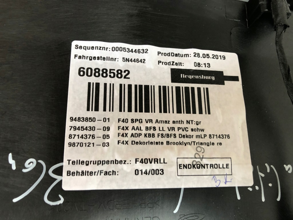 фото №2, Оббивка двері обшивка правий bmw 1 f40