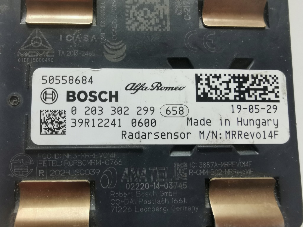 фото №3, Радар датчик alfa romeo stelvio 17-19 0203302299