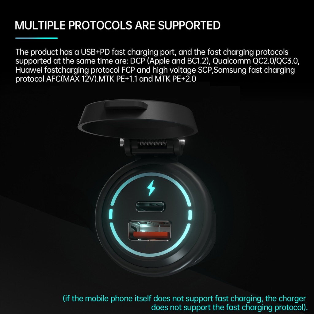 фото №15, Роз'єм зарядний пристрій usb 12v швидкі заряджання ip66