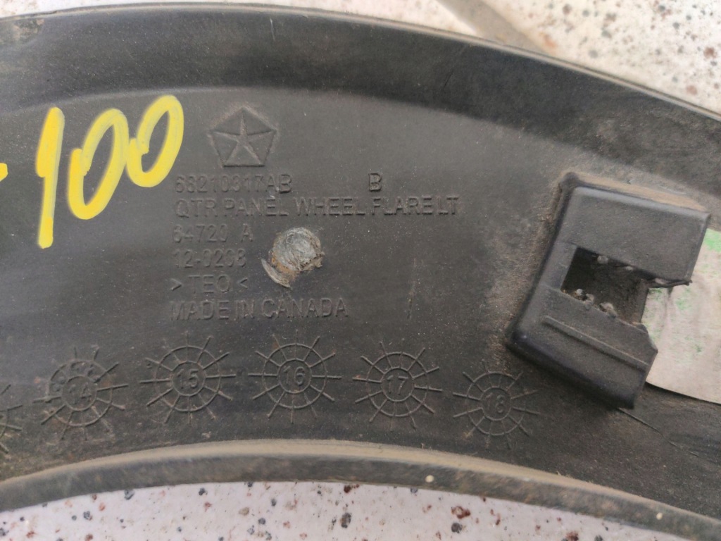 фото №7, Молдинг крыла задняя левая сторона jeep cherokee kl 2014 68210317ab