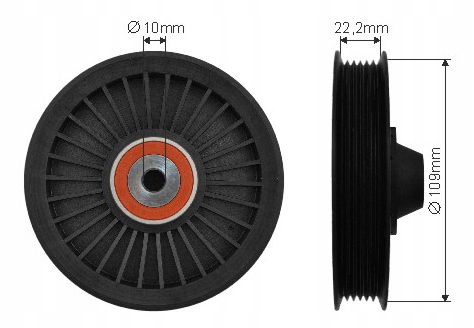 Caffaro ролик натяжителя 108.5x10x22 plastik-rowkowana. двойной подшипник, Цена