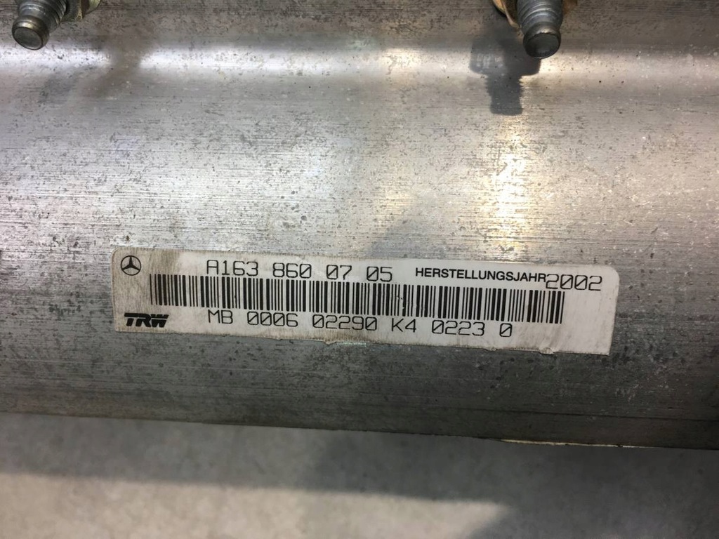 фото №6, Подушка подушка безопасности пассажира mercedes ml w163 a1638600705