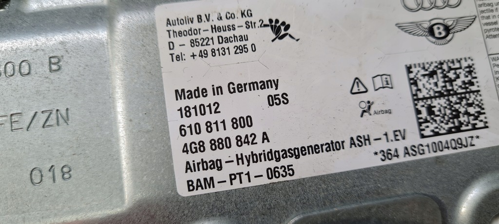 фото №12, S7 4g a7 подушка подушка безопасности коленная пассажира 4g8880842a правая a6 c7 4g