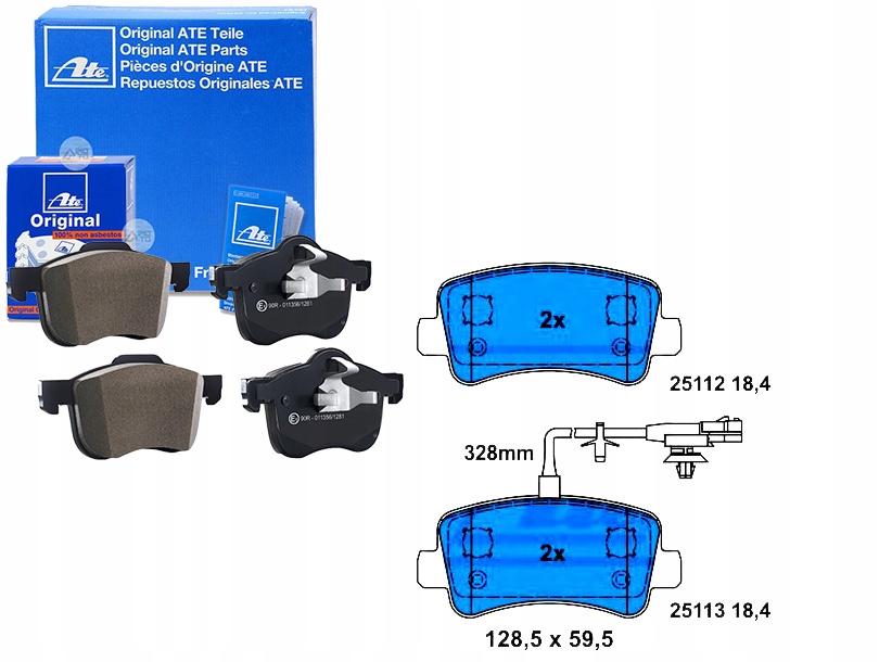 Купити Ate13.0460-4858.2 гальмівні колодки ham. renault задній master 1 + асистент водія #33